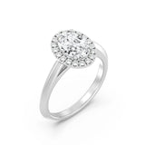 1ct Solitaire Ring Plain Band with Halo [1]