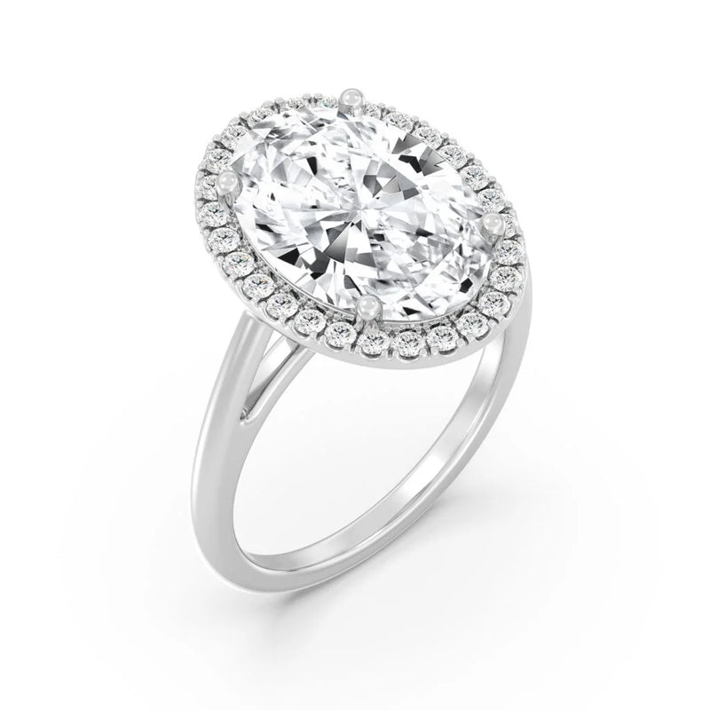 5ct Solitaire Ring Plain Band with Halo [1]