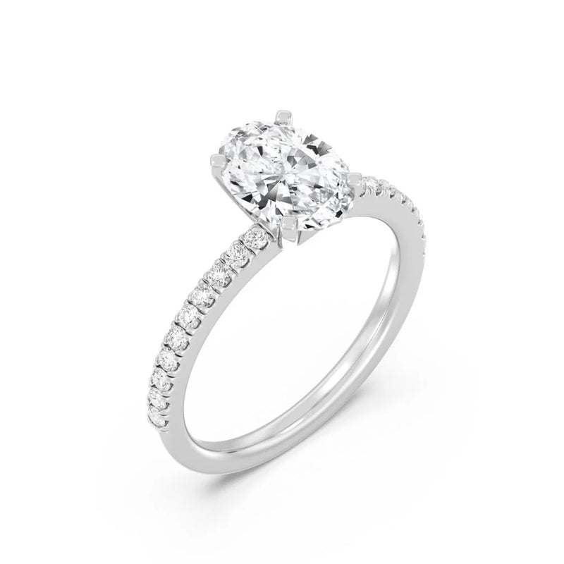 1ct Solitaire Ring Pavé Band [1]