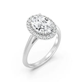 2ct Solitaire Ring Plain Band with Halo