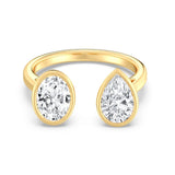 1+1ct Oval & Pear Open ring