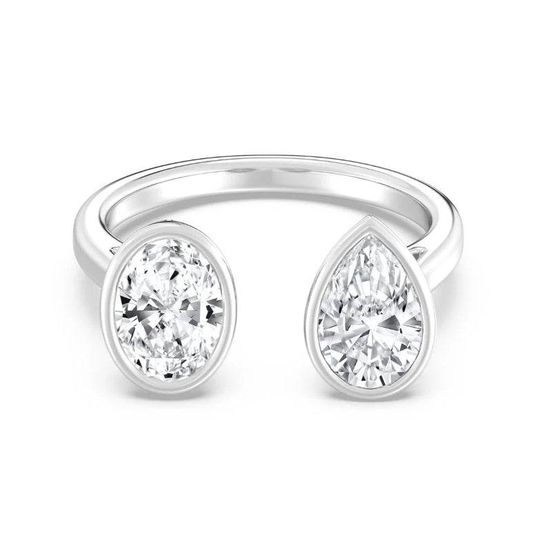 1+1ct Oval & Pear Open ring