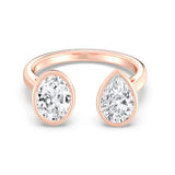 1+1ct Oval & Pear Open ring