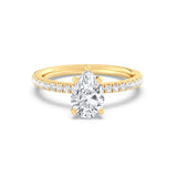 1ct Solitaire Ring Pavé Band