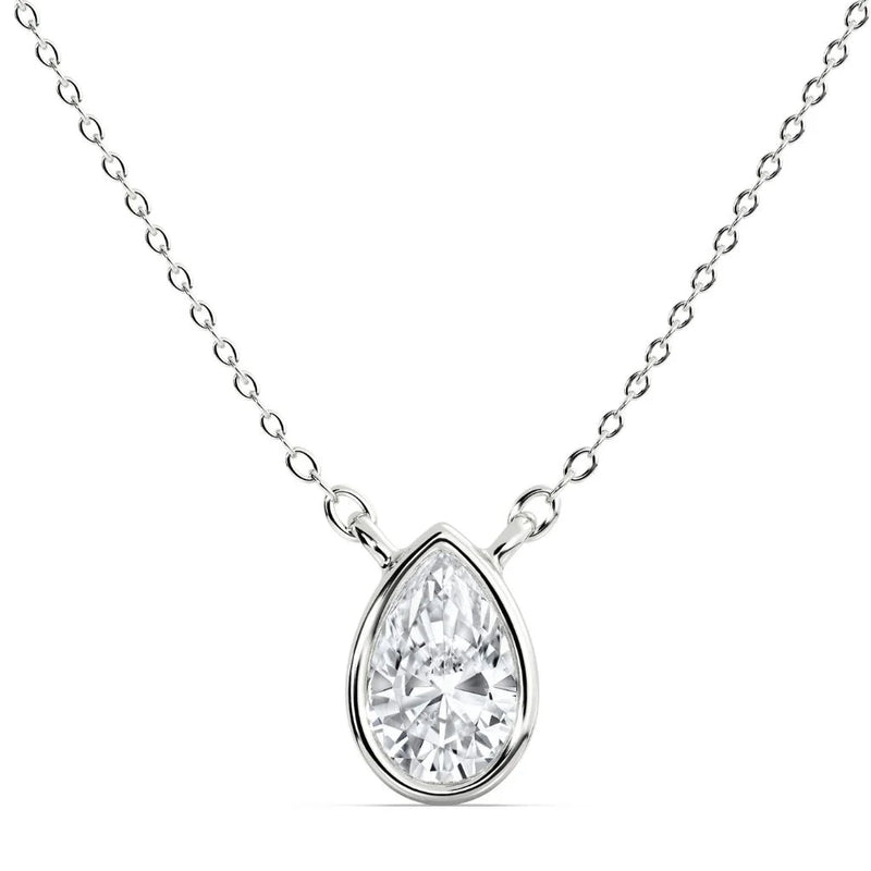 0.70ct Bezel Pear Pendant