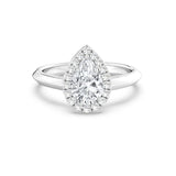 1ct Solitaire Ring Plain Band with Halo