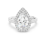 1ct Solitaire Ring Pavé Band with Halo