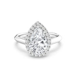 2ct Solitaire Ring Plain Band with Halo