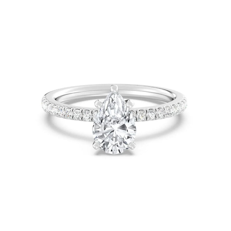 1ct Solitaire Ring Pavé Band