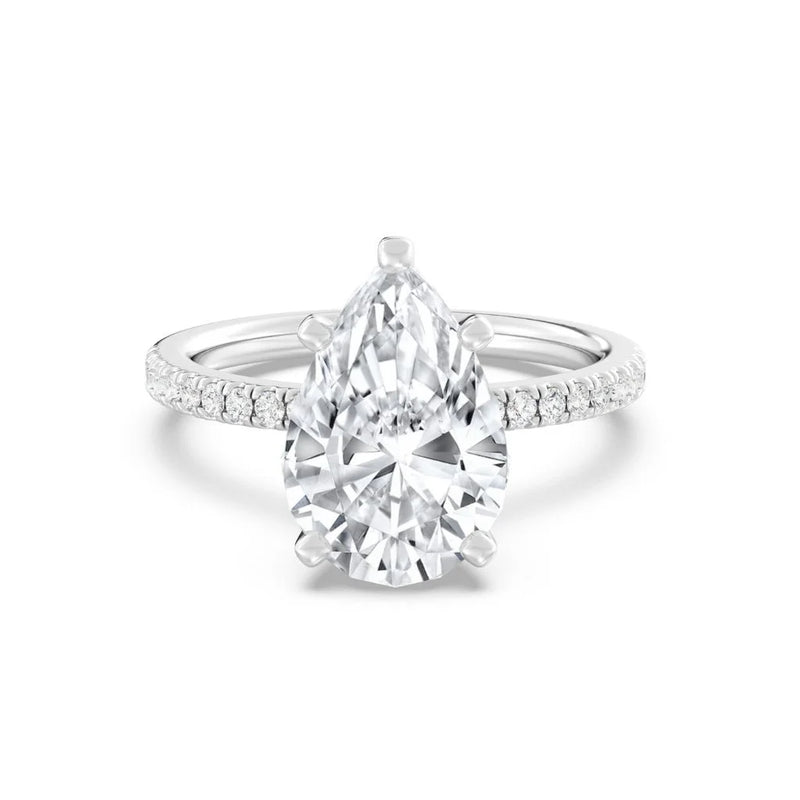 3ct Solitaire Ring Pavé Band