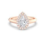 1ct Solitaire Ring Plain Band with Halo