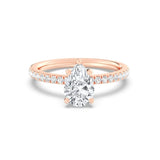 1ct Solitaire Ring Pavé Band