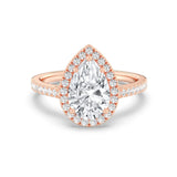 2ct Solitaire Ring Pavé Band with Halo