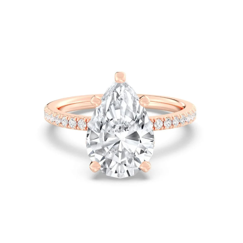 3ct Solitaire Ring Pavé Band