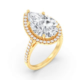 5ct Solitaire Ring Diamond Band with Halo