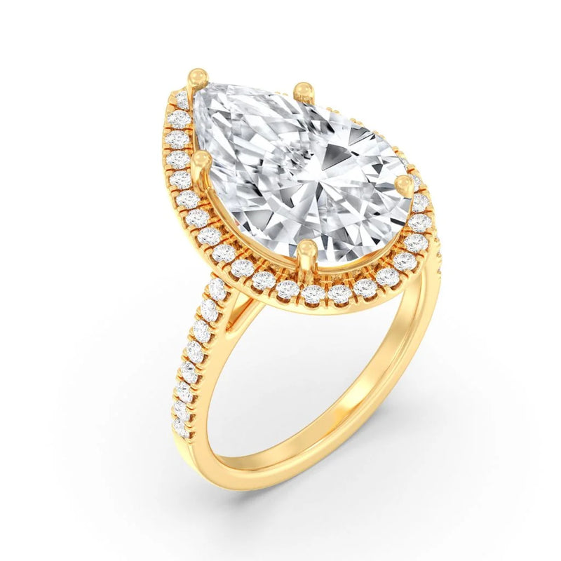 5ct Solitaire Ring Diamond Band with Halo