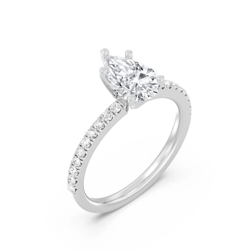 1ct Solitaire Ring Pavé Band