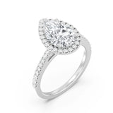 2ct Solitaire Ring Pavé Band with Halo