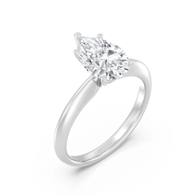 2ct Solitaire Ring Plain Band