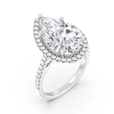 5ct Solitaire Ring Diamond Band with Halo