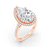 5ct Solitaire Ring Diamond Band with Halo