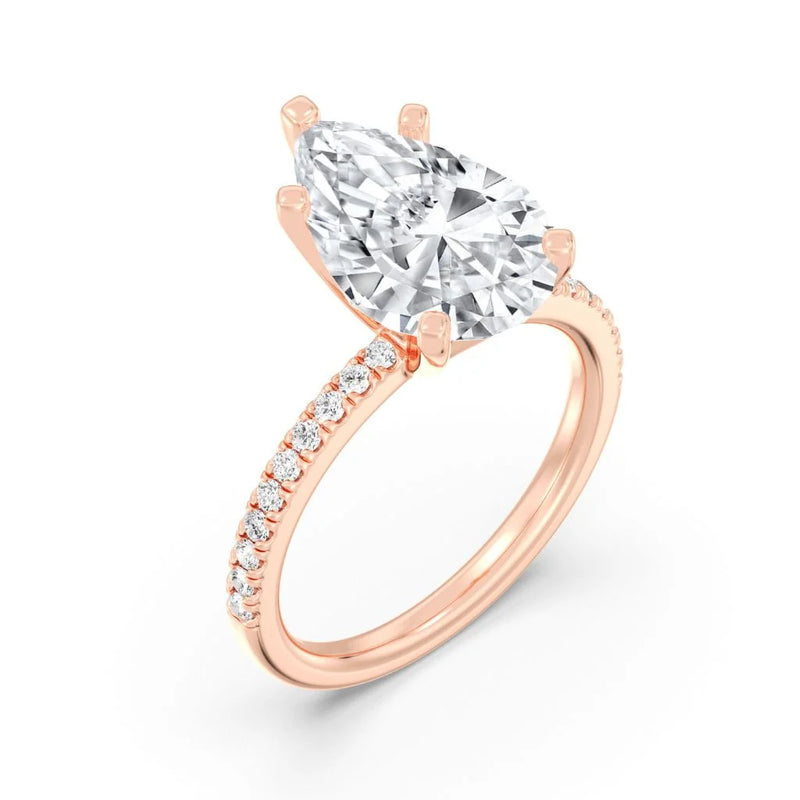 3ct Solitaire Ring Pavé Band