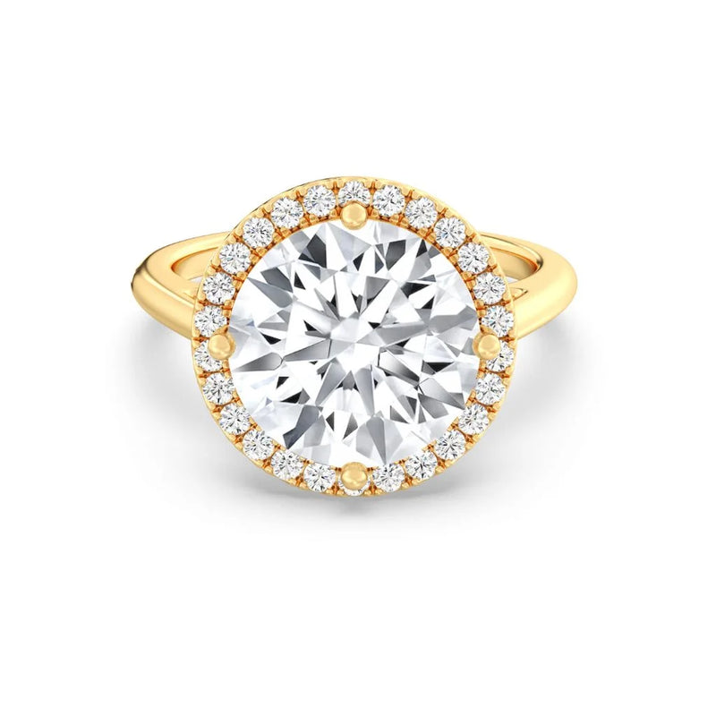 5ct Solitaire Ring Plain Band with Halo [1]