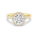 2ct Solitaire Ring Pavé Band with Halo [1]