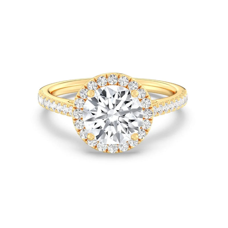 2ct Solitaire Ring Pavé Band with Halo [1]