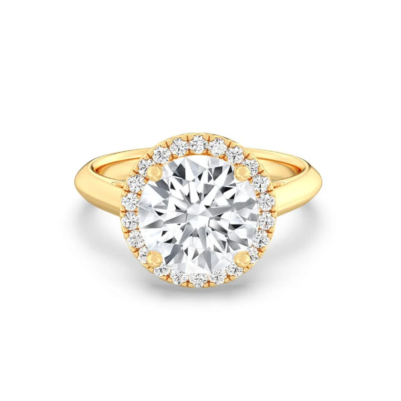 3ct Solitaire Ring Plain Band with Halo [1]