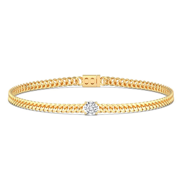 1ct Round Cuban Link Bracelet