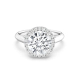 3ct Solitaire Ring Plain Band with Halo [1]