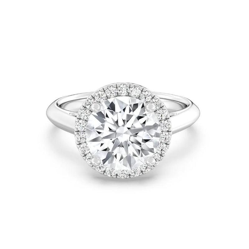 3ct Solitaire Ring Plain Band with Halo [1]