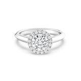 1ct Solitaire Ring Plain Band with Halo [1]