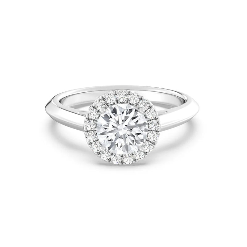 1ct Solitaire Ring Plain Band with Halo [1]