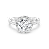 2ct Solitaire Ring Pavé Band with Halo [1]