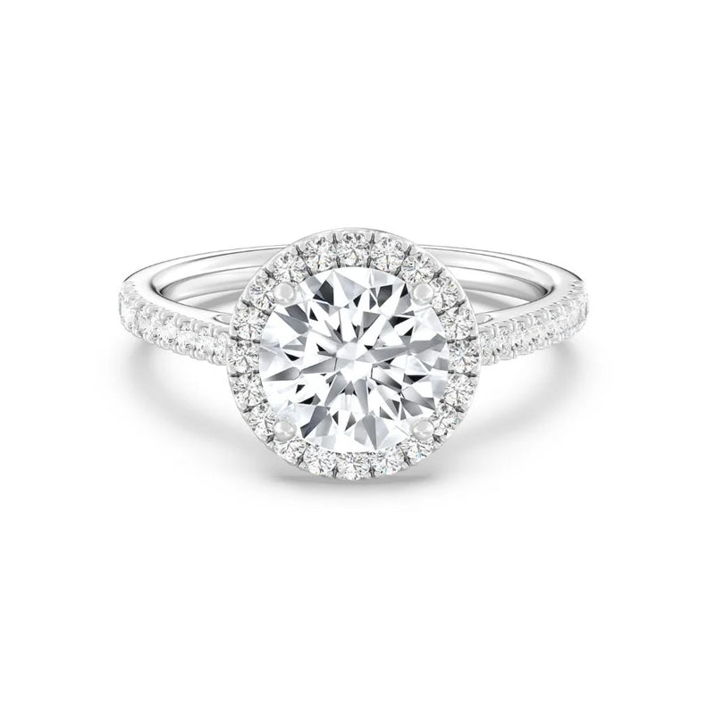 2ct Solitaire Ring Pavé Band with Halo [1]