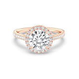 2ct Solitaire Ring Pavé Band with Halo [1]