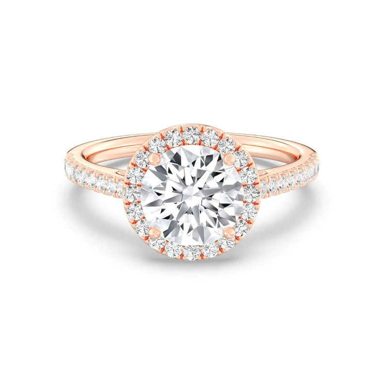 2ct Solitaire Ring Pavé Band with Halo [1]