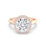 3ct Solitaire Ring Plain Band with Halo [1]