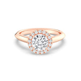 1ct Solitaire Ring Plain Band with Halo [1]