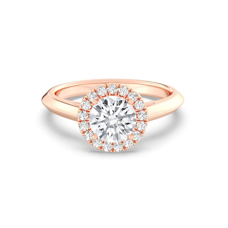 1ct Solitaire Ring Plain Band with Halo [1]