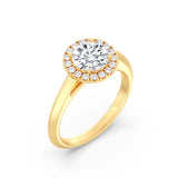 1ct Solitaire Ring Plain Band with Halo [1]