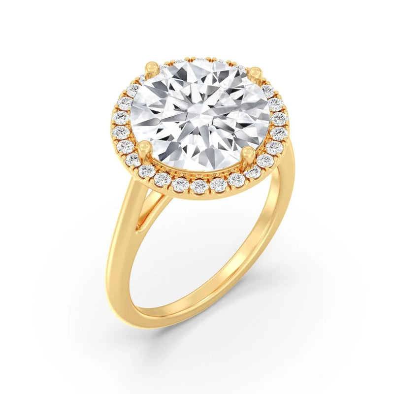 5ct Solitaire Ring Plain Band with Halo [1]