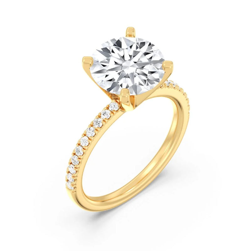 3ct Solitaire Ring Pavé Band [1]