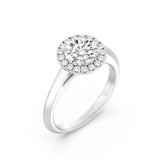 1ct Solitaire Ring Plain Band with Halo [1]