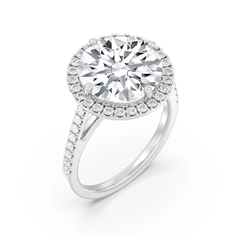 5ct Solitaire Ring Diamond Band with Halo [1]