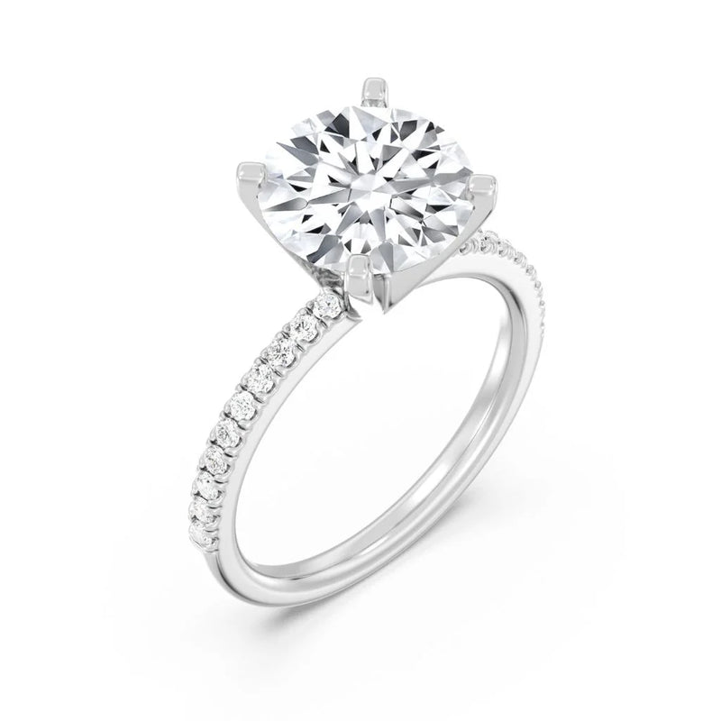 3ct Solitaire Ring Pavé Band [1]