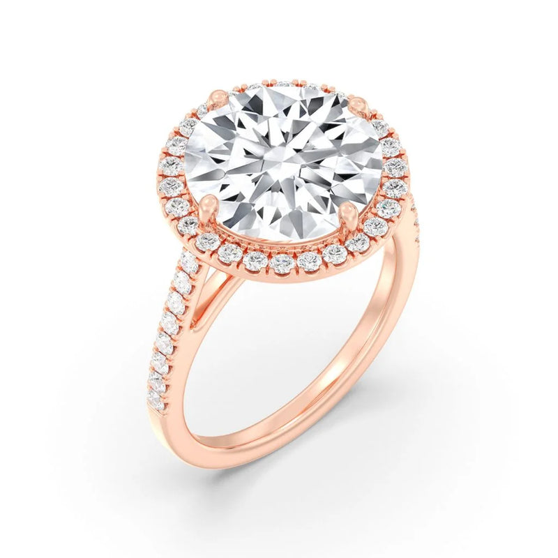 5ct Solitaire Ring Diamond Band with Halo [1]