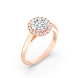 1ct Solitaire Ring Plain Band with Halo [1]